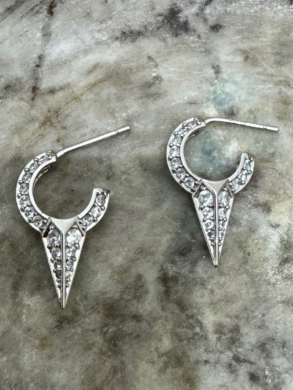 Melinda Maria baby Gabriella pace spike hoops in silver